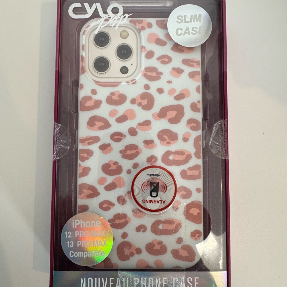 Leopard Print Phone Case for iPhone 12/13 Pro Max - Pink and White